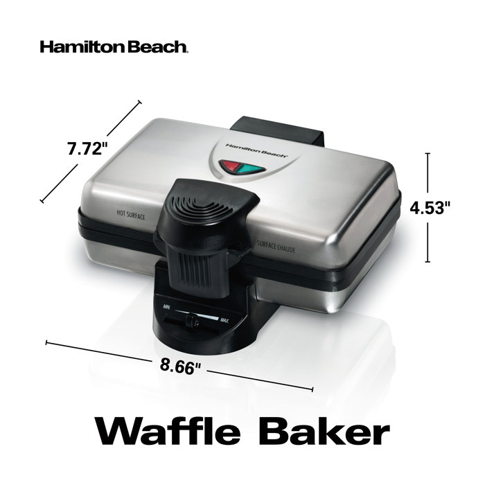 Hamilton Beach® Belgian Style Waffle Baker NonStick Waffle Maker Grids